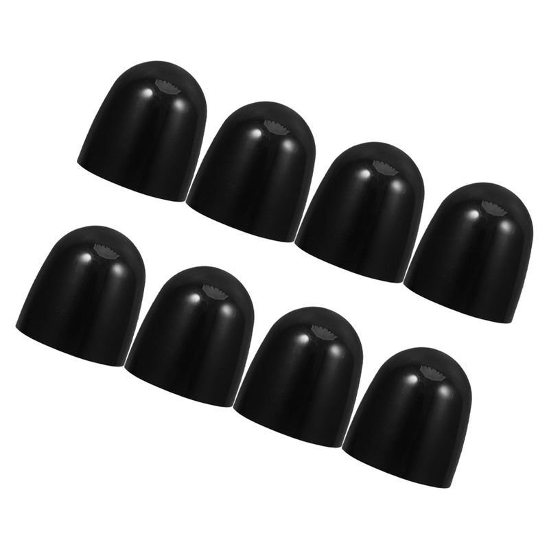 8 Pcs Universal Toilet Bolt Caps Round Push- Toilet Bowl Bolt Caps Covers Bathroom Decor For Easy Installation Black - Image 1