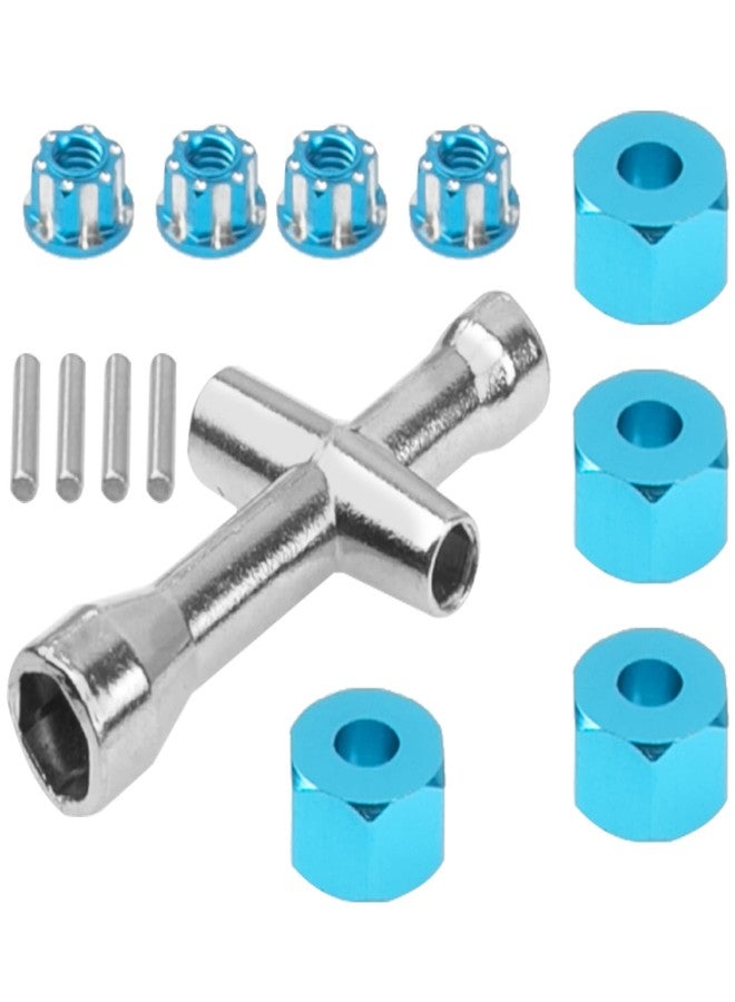 Vgoohobby 12mm Wheel Hex Hubs Adapters 7mm Thickness & M4 Non-Slip Nut & Cross Wrench Tool Compatible with 1/16 Traxxas Slash E-Revo Summit 1:16 RC Car - Image 1