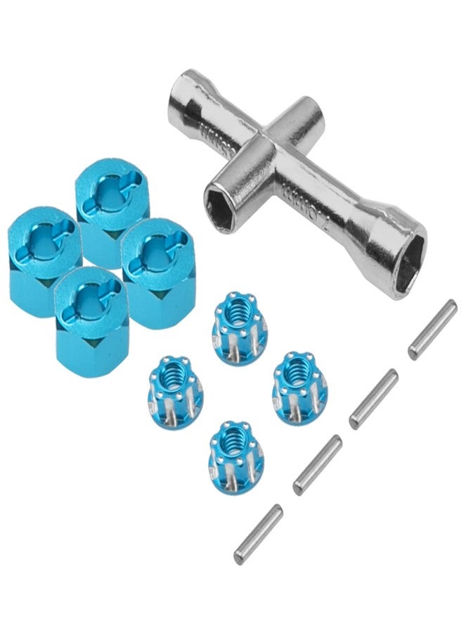 Vgoohobby 12mm Wheel Hex Hubs Adapters 7mm Thickness & M4 Non-Slip Nut & Cross Wrench Tool Compatible with 1/16 Traxxas Slash E-Revo Summit 1:16 RC Car - Image 3