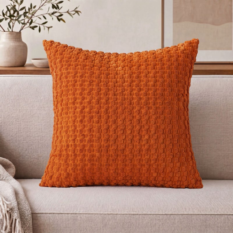 Qi Ta غطاء وسادة بنسيج فقاعات ناعم لغرفة النوم والأريكة، تصميم عصري بسيط - Image 1