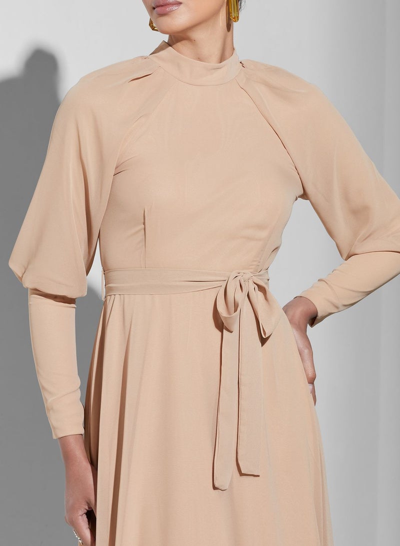 Namshi X Trendyol Belted Chiffon Dress - Image 3