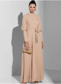 Namshi X Trendyol High Neck Pleated Dress  - Image 4