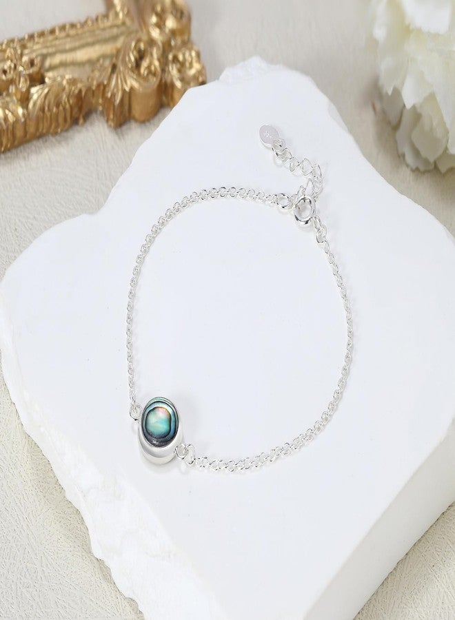 AeraVida Striking Double-Sided Abalone Shell and White Mother of Pearl .925 Sterling Silver Bracelet | Abalone Shell Bracelets for Women | Adjustable Bracelet - Image 4