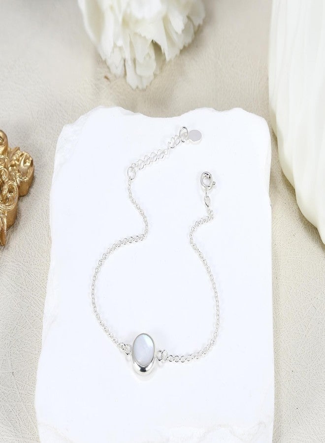 AeraVida Striking Double-Sided Abalone Shell and White Mother of Pearl .925 Sterling Silver Bracelet | Abalone Shell Bracelets for Women | Adjustable Bracelet - Image 5