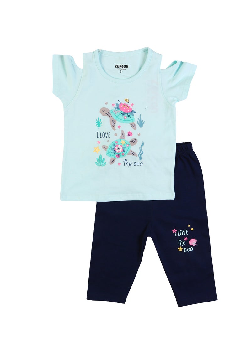 Zercon Summer Pajama Set for Girls 7319 - Image 1