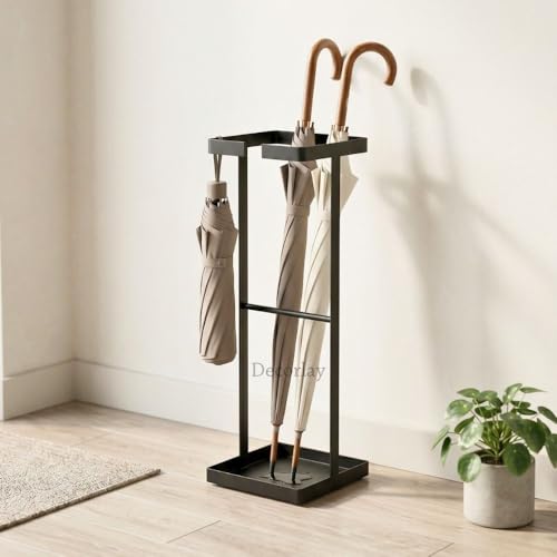 Decorlay Wrought Iron Umbrella Carrying Stand Rack for Canes, Walking Sticks, Indoor Holder Living Room Corner Free Golf Kit Stick Walking Stick & Cane (Black) - Image 5
