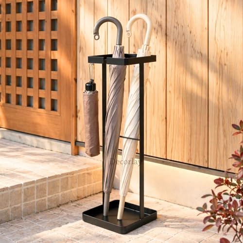 Decorlay Wrought Iron Umbrella Carrying Stand Rack for Canes, Walking Sticks, Indoor Holder Living Room Corner Free Golf Kit Stick Walking Stick & Cane (Black) - Image 1