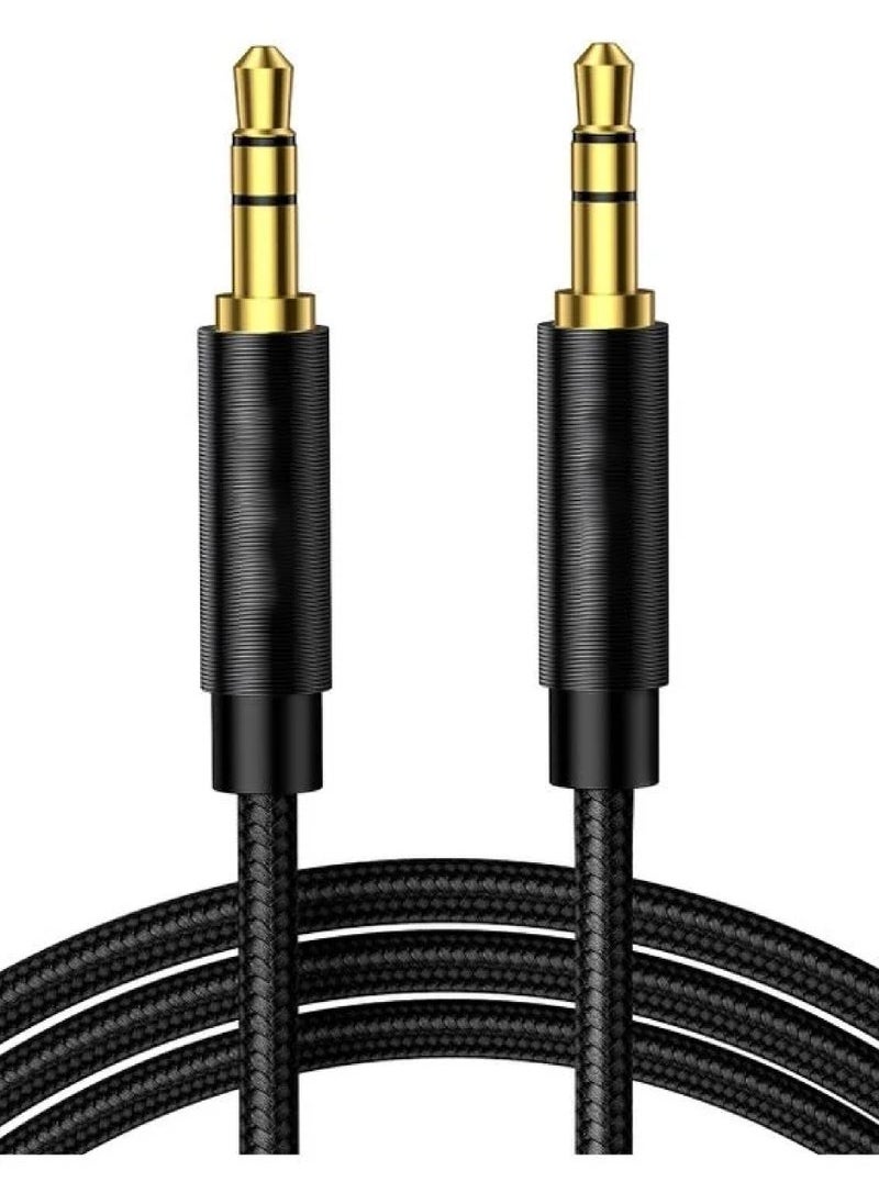 Captaintech 3.5mm Audio Cable [1.5M/5ft] - Braided Aux Male to Male Stereo Cord for Headphones, Speakers, Car Stereo, iPhone, MacBook & Mobile Devices  - Image 1