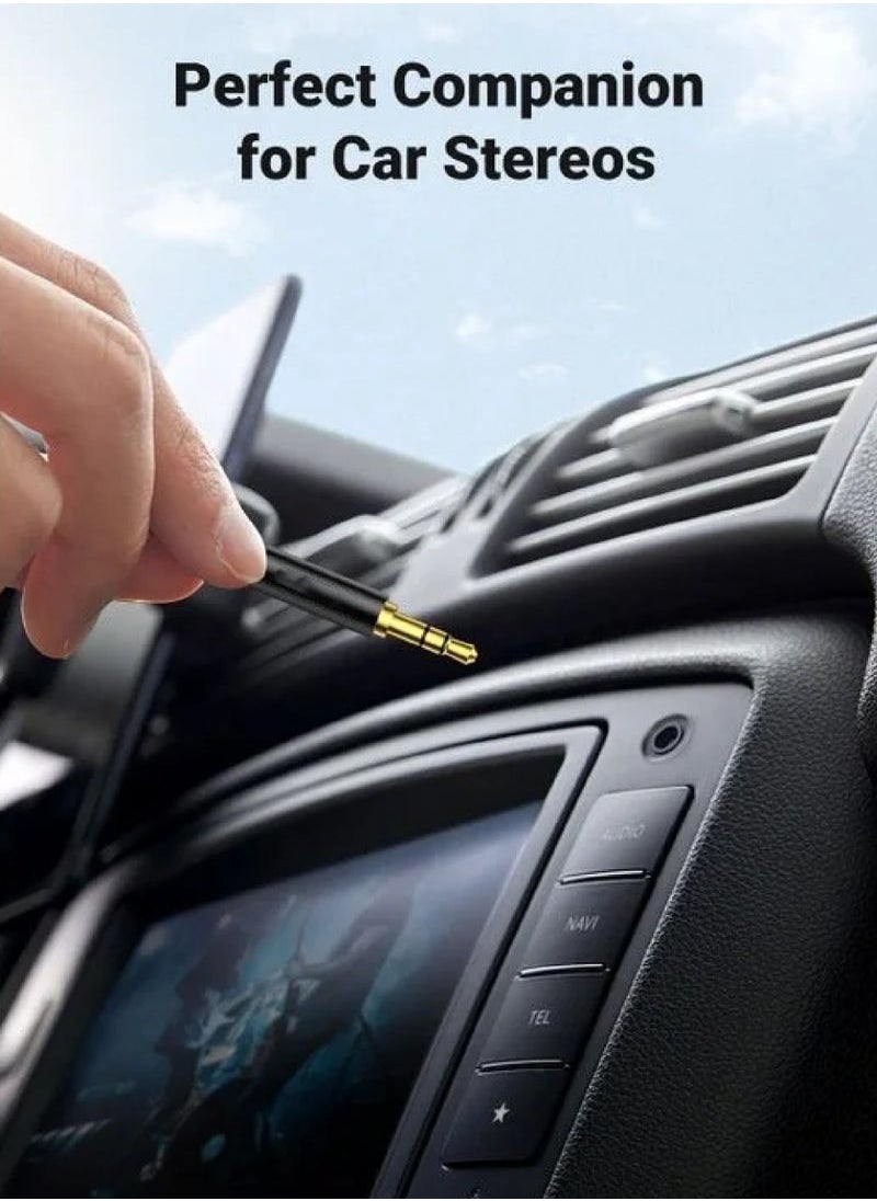 Captaintech 3.5mm Audio Cable [1.5M/5ft] - Braided Aux Male to Male Stereo Cord for Headphones, Speakers, Car Stereo, iPhone, MacBook & Mobile Devices  - Image 4