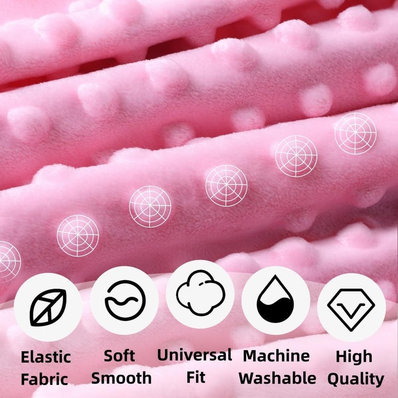 FIGEPO New Born Baby Girl Double Layer Fuzzy Toddler Throw Blankets Soft Plush Minky Daycare Blanket for Baby Shower Birthday Gift Pink 30 x 40 Inch Elephant 1 - Image 5