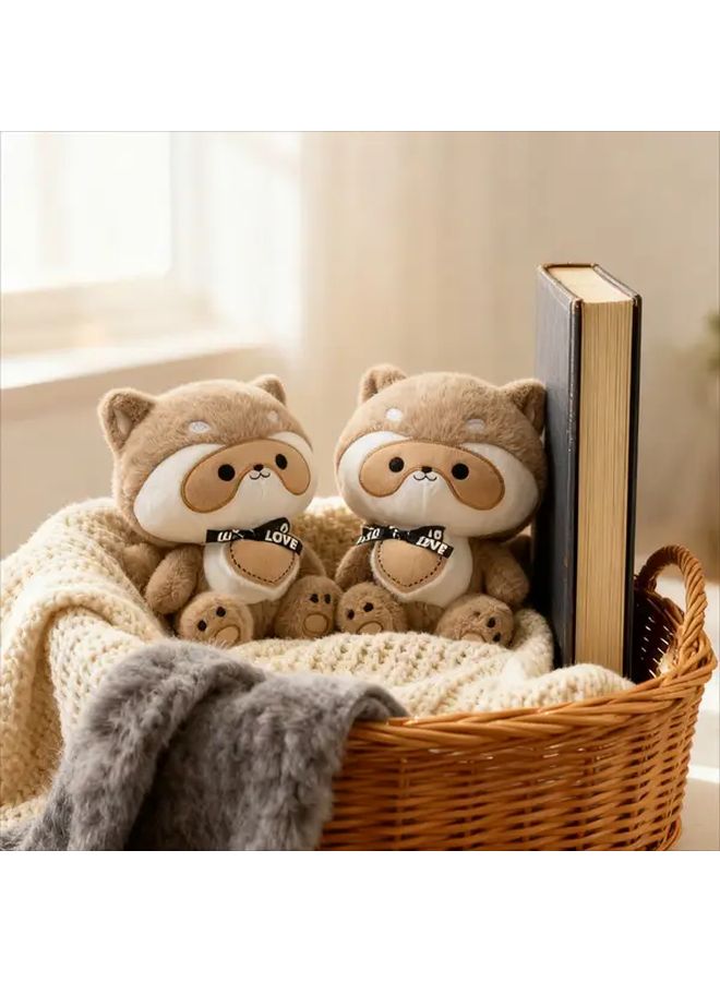 Brown Raccoon Plush Toy Cute Animal Doll Holiday Gift - Image 2