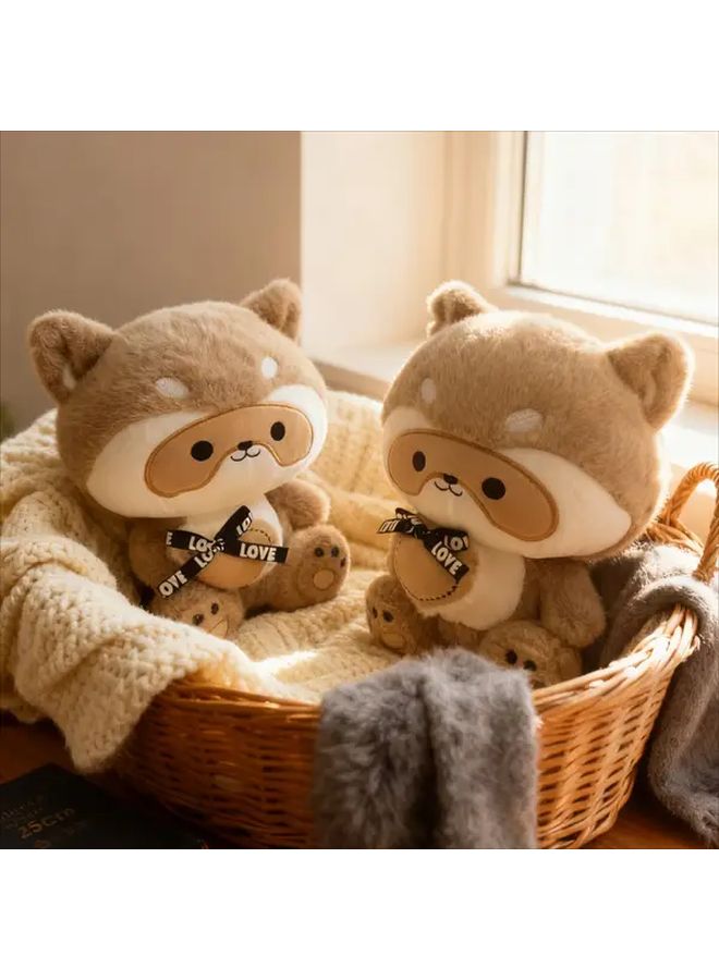 Brown Raccoon Plush Toy Cute Animal Doll Holiday Gift - Image 5