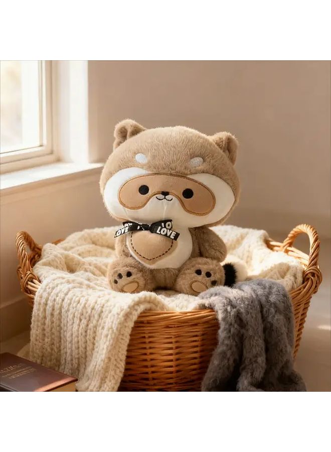 Brown Raccoon Plush Toy Cute Animal Doll Holiday Gift - Image 1