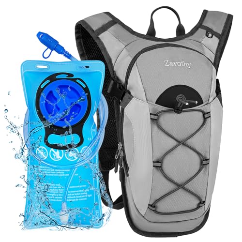 Zavothy Lightweight Hydration Backpack with 2L Water Bladder Water Backpack for Hiking Gear Hydration Pack for Cycling Running Biking Hiking Backpack Gray - Image 1