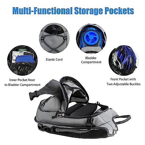 Zavothy Lightweight Hydration Backpack with 2L Water Bladder Water Backpack for Hiking Gear Hydration Pack for Cycling Running Biking Hiking Backpack Gray - Image 4