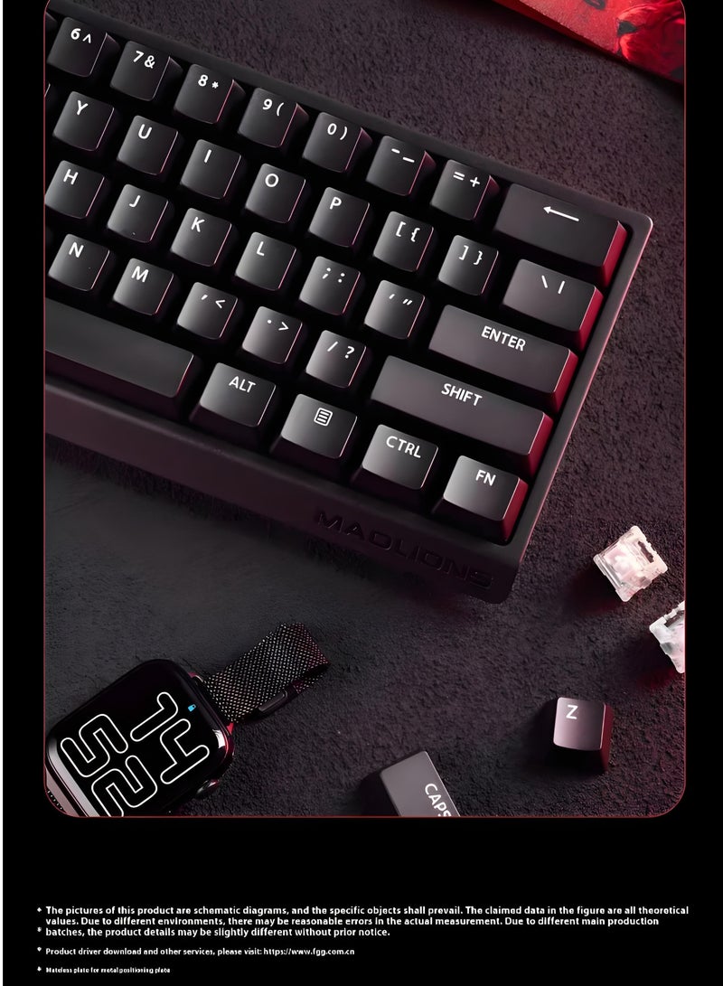 مادليونس لوحة مفاتيح Mad68 HE RGB ميكانيكية، بمفاتيح مغناطيسية وتقنية التبديل السريع، بمعدل تحديث 8000 هرتز ودقة تصل إلى 0.02 مم، مناسبة لألعاب FPS، باللون الأسود، تصميم محمول، هدية مثالية لأعياد الميلاد والمناسبات - Image 4