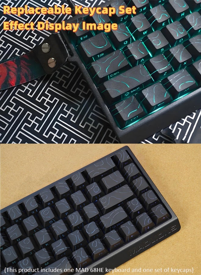 مادليونس MADLIONS Mad68 HE RGB لوحة المفاتيح الميكانيكية المفتاح المغناطيسي تبادل الساخن 8000hz 0.02mm FPS لوحة المفاتيح الألعاب مع التشغيل القابل للتعديل ، وضع الزناد السريع ، مفاتيح تأثير القاعة ، للكمبيوتر الشخصي / ماك ، هدية عيد الميلاد المحمولة السوداء - Image 3