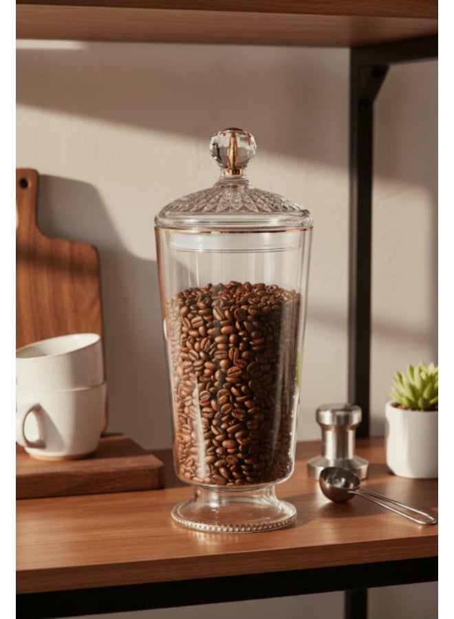 أي كي دي سي علبة تخزين أكريليك محكمة الإغلاق من فينيلي كلاسيك - جسم شفاف مع غطاء آمن للتخزين اليومي في المطبخ، 800 مل - Image 2