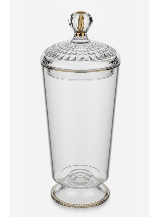 أي كي دي سي علبة تخزين أكريليك محكمة الإغلاق من فينيلي كلاسيك - جسم شفاف مع غطاء آمن للتخزين اليومي في المطبخ، 800 مل - Image 1