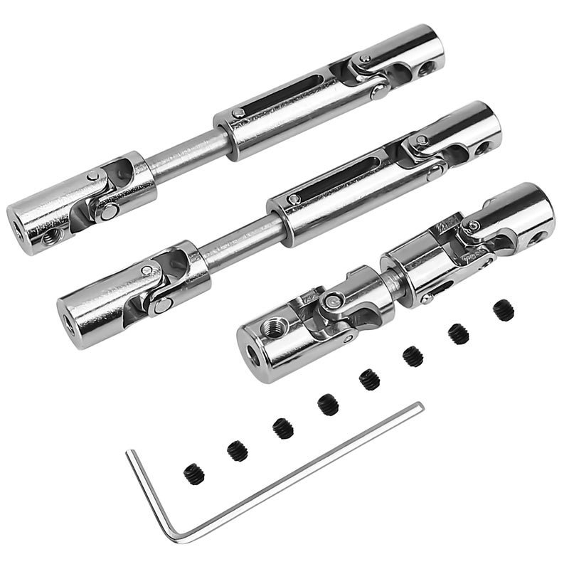 BuleVina 3Pcs Stainless Steel RC Upgrade Universal Drive Shaft FrontMediumBack Kit CVD Transmission Joint 57mm71mm for WPL MN Modes B16 B36 MN77 FY004 6WD 6X6 116 Military Truck Crawler Car Accessories - Image 3