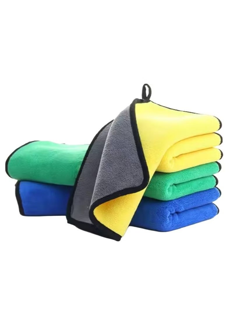 Classic Microfiber Cleaning Towels Set of 3 – Thick Reusable Microfibre Cloths for Drying, Polishing, Detailing, Home, Kitchen & Car Cleaning – Multicolour - Image 1