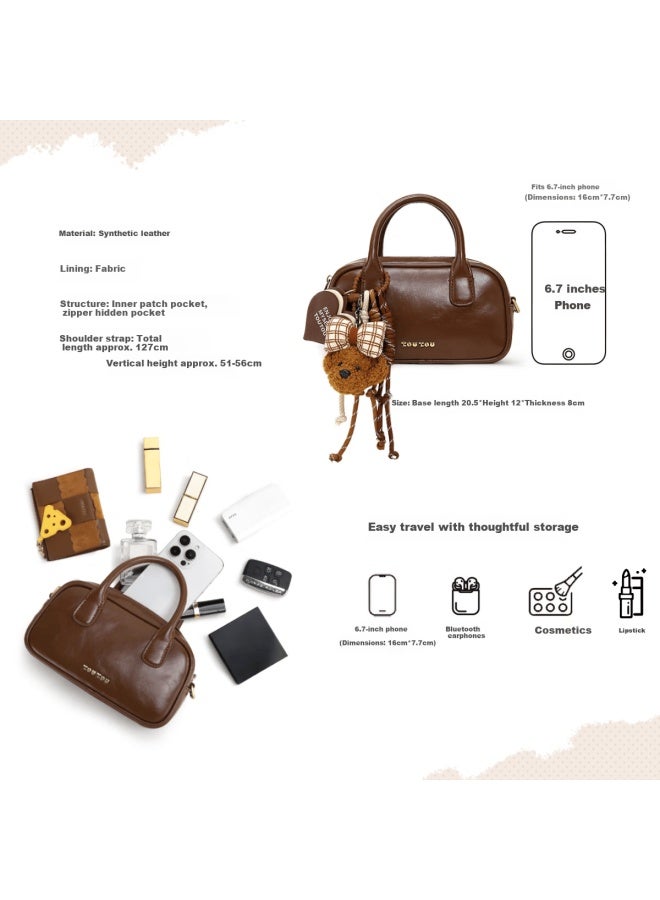 Toutou Boston Dog Bowling Bag Women's Red Shoulder Crossbody Bag New Year Bride Bag Women's Day Gift - Image 4