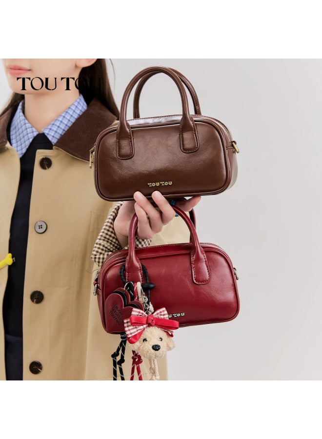 Toutou Boston Dog Bowling Bag Women's Red Shoulder Crossbody Bag New Year Bride Bag Women's Day Gift - Image 1