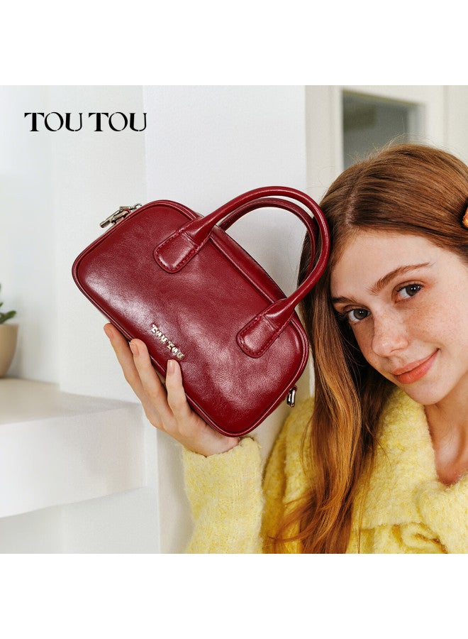 Toutou Boston Dog Bowling Bag Women's Red Shoulder Crossbody Bag New Year Bride Bag Women's Day Gift - Image 3