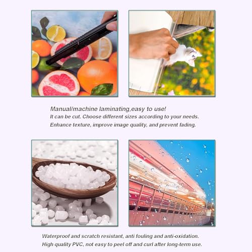INTBUYING Matte Cold Laminating Roll Film Cold Lamination Film Self-Adhesive Anti-Bubble 25In x180In 3Mil Thick Laminate Roll for Office School - Image 4