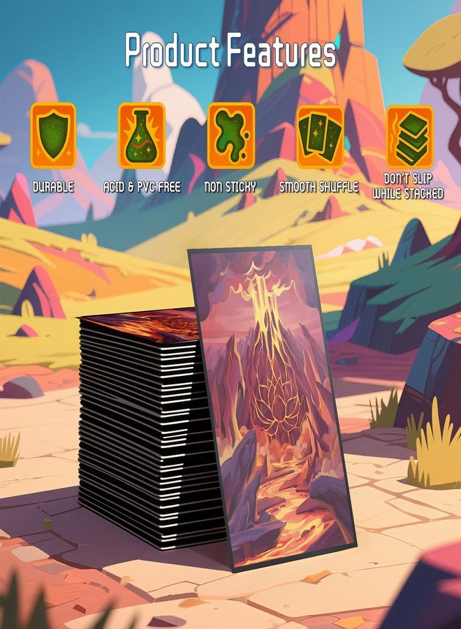 Kiiransr MTG Card Sleeves - Mountain - Lotus Series - Ultra Clear Front & Matte Finish Back, 100 Count Standard Size TCG Sleeves, Matte Art Sleevee for Magic The Gathering - Image 5