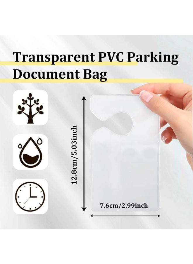 HEVLE 2PCS Clear Parking Permit Holder, Handicap Placard Holder, Rear View Mirror Disability Permit Hanger, Car Vertical Parking Lot Pass Suitable for Car Passes, Stickers, Permits (2PCS) - Image 2