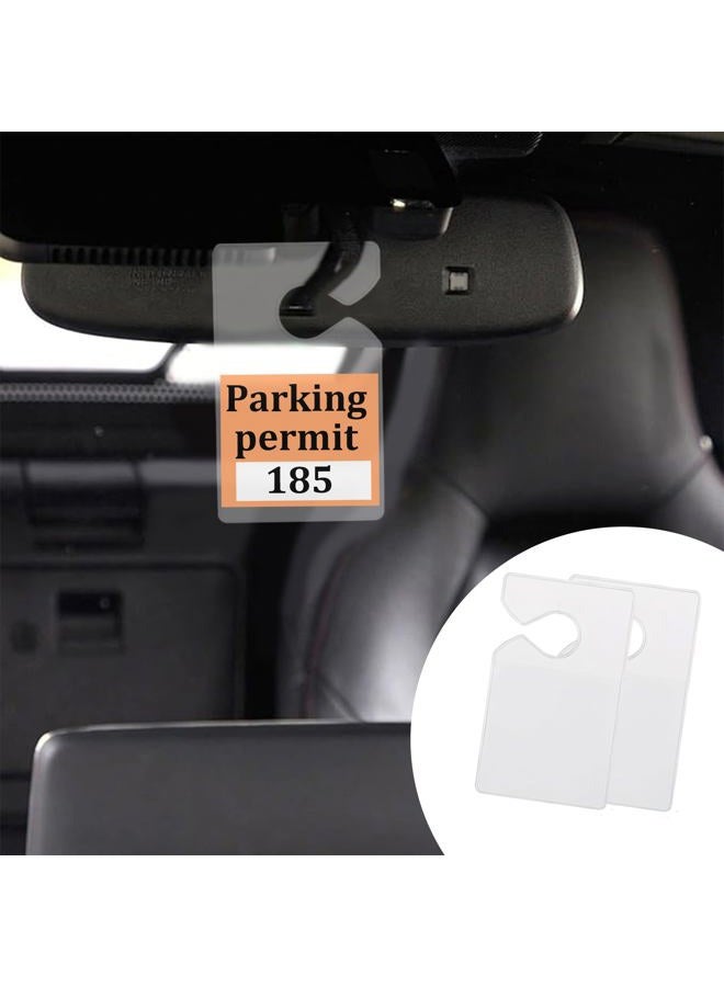 HEVLE 2PCS Clear Parking Permit Holder, Handicap Placard Holder, Rear View Mirror Disability Permit Hanger, Car Vertical Parking Lot Pass Suitable for Car Passes, Stickers, Permits (2PCS) - Image 1