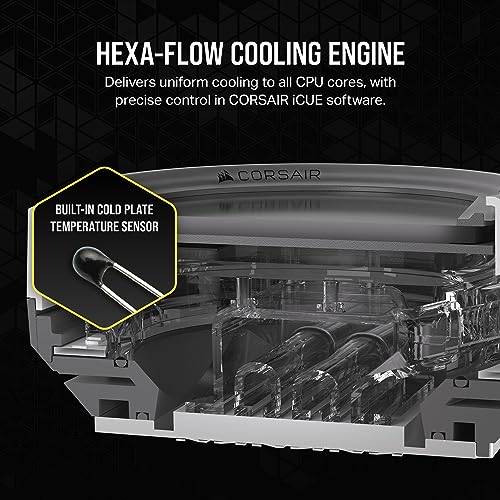 CORSAIR XC7 RGB Elite LCD CPU Water Block - 480x480 IPS LCD Screen - 31 RGB LEDs - USB-C - Fits Intel® LGA 1700, AMD® AM5 and Older - White - Image 3
