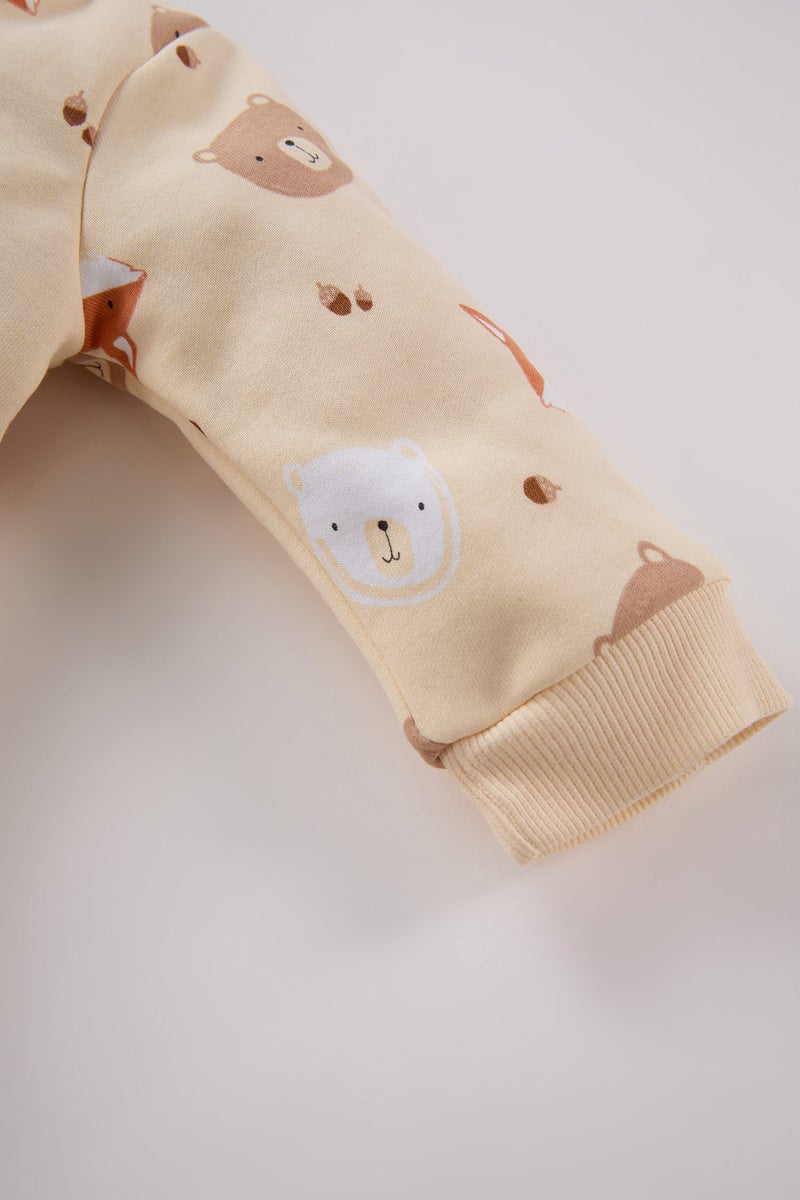 DeFacto Baby Boy Newborn Animal Patterned Zippered Jumpsuit  - Image 2