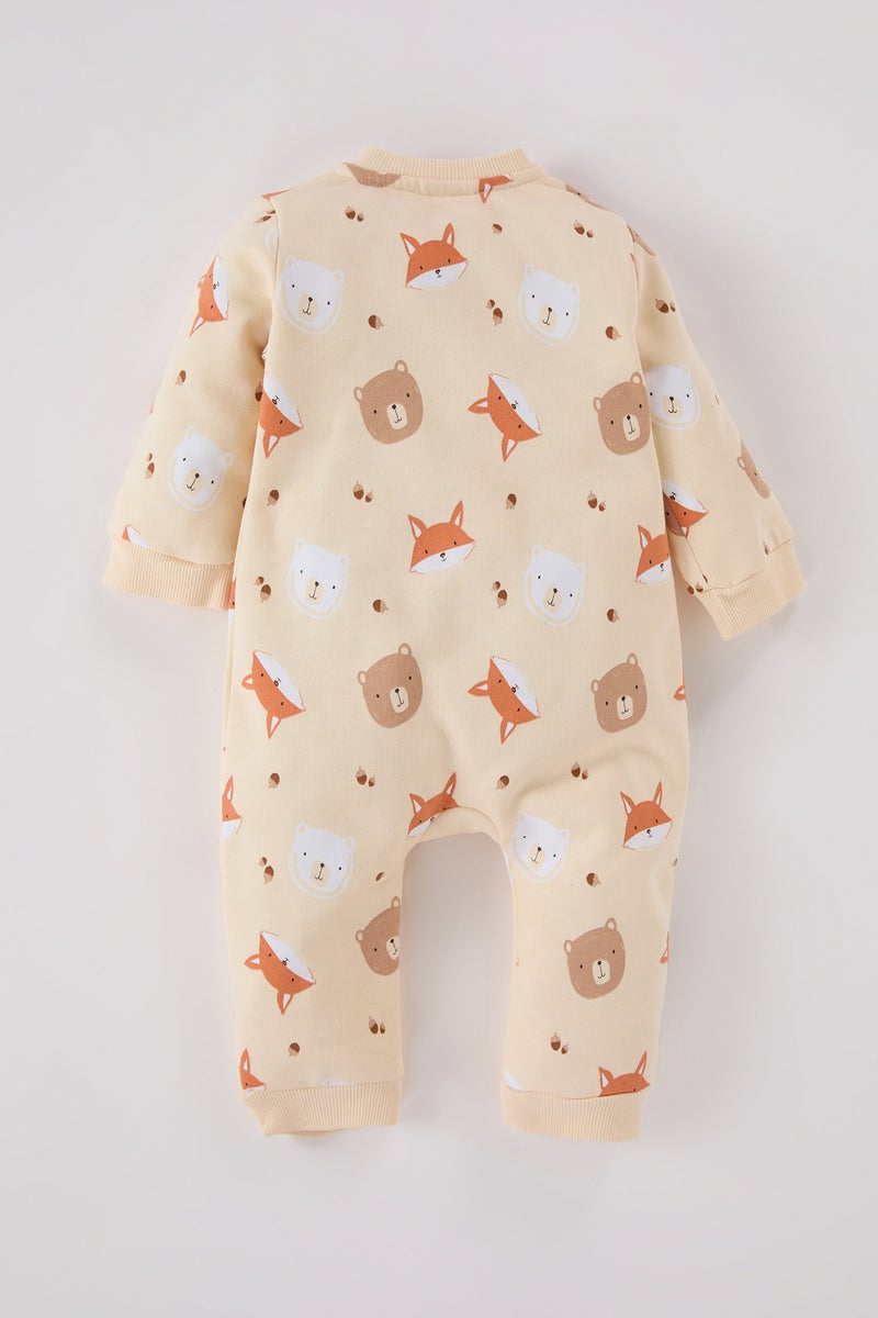 DeFacto Baby Boy Newborn Animal Patterned Zippered Jumpsuit  - Image 4