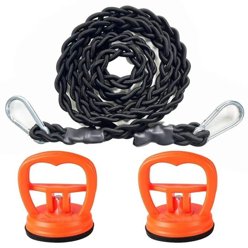 Bungee Cord ClotheslineTriBraided Cord Clothes LinePortable Travel Clothesline Laundry Clothesline with 2 Strong Suction Cups for HomeCampingTravelIndoor or Outdoor Use No hanger hook needed