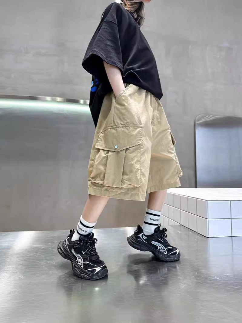 Children'S Wear Boys' Summer Pants Shorts Style Large Children'S Summer Thin Boys' All-Match Work Pants - Image 2