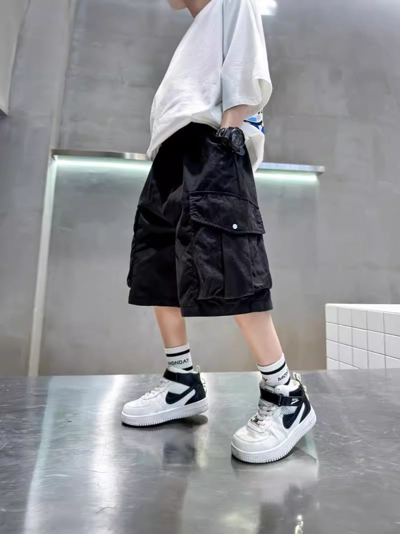 Children'S Wear Boys' Summer Pants Shorts Style Large Children'S Summer Thin Boys' All-Match Work Pants - Image 5