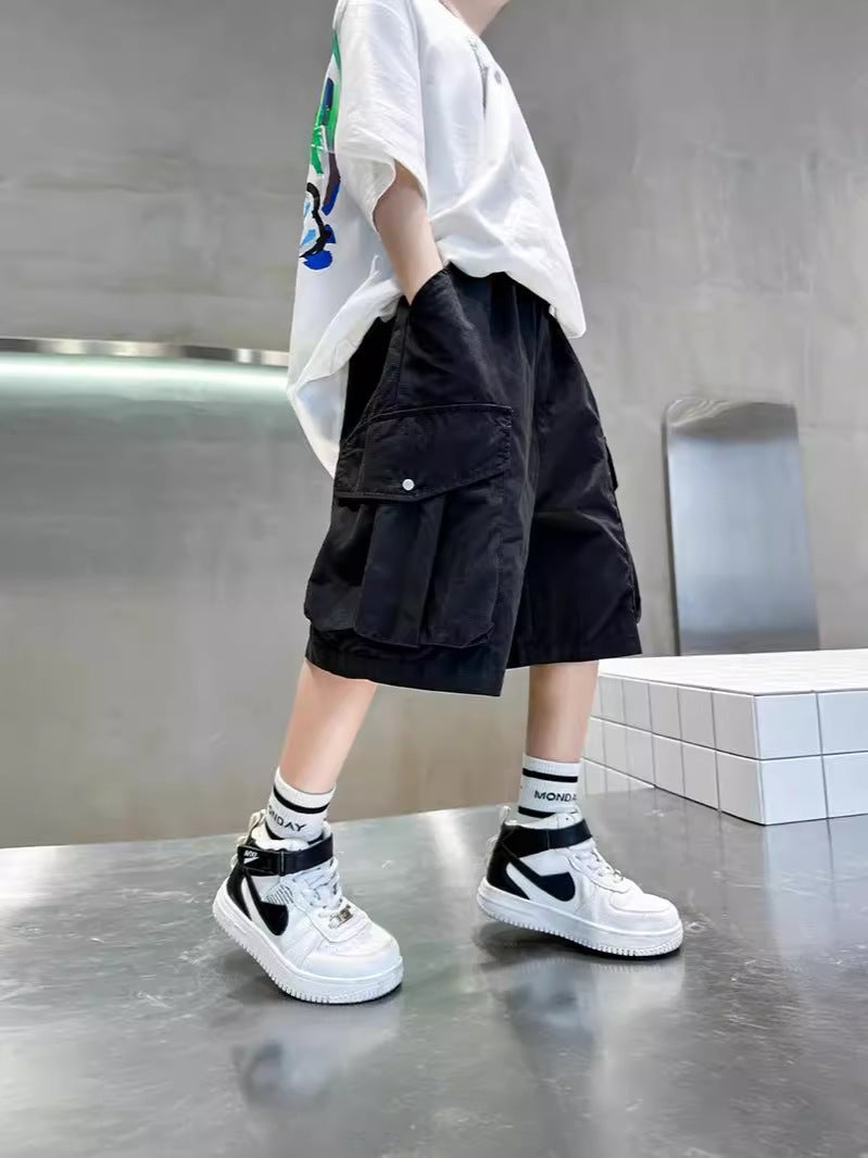 Children'S Wear Boys' Summer Pants Shorts Style Large Children'S Summer Thin Boys' All-Match Work Pants - Image 3