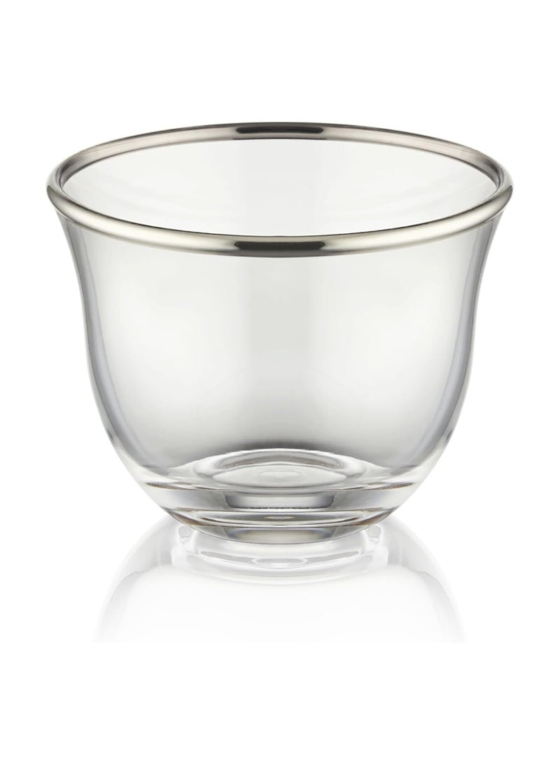 BLACKSTONE 12PC Silver Rim Set Cawa Cups, suitable for coffee 60ML, Made In Turkey - Image 2