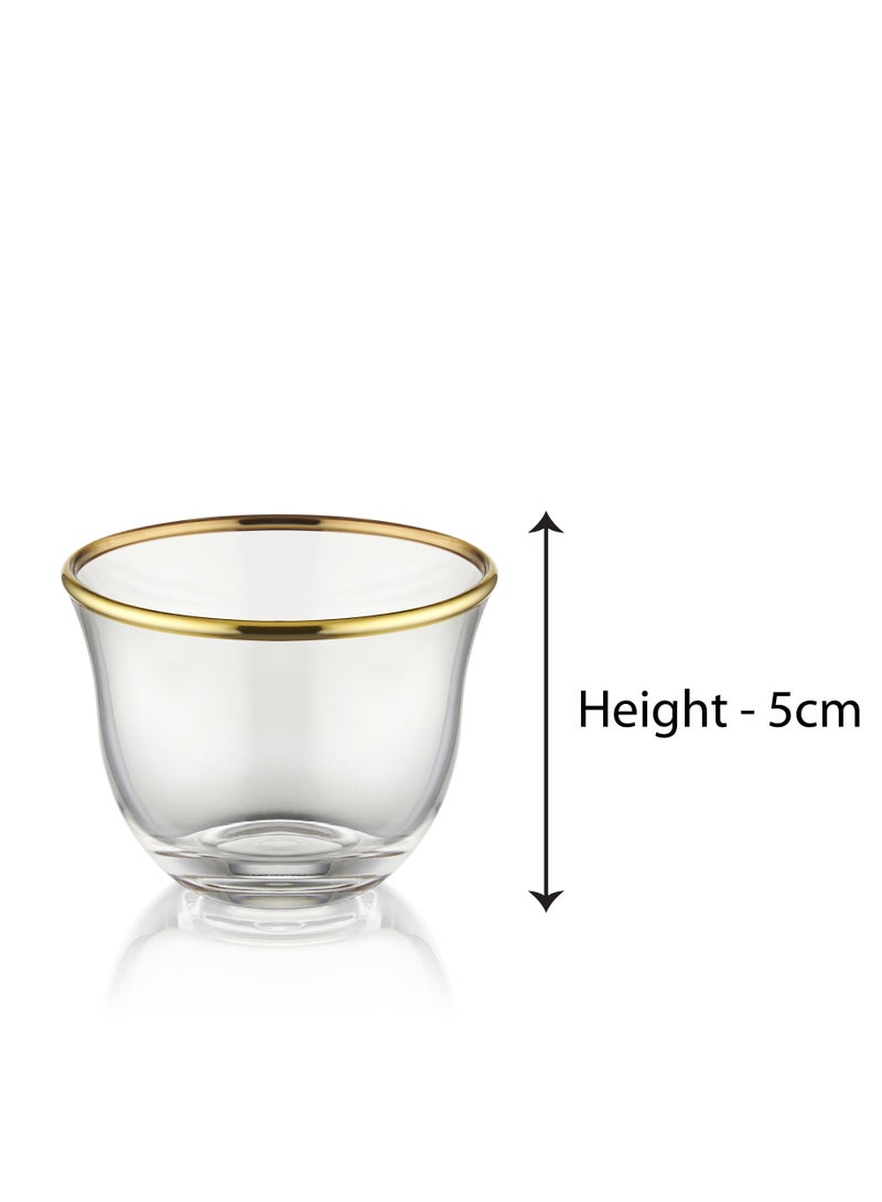 BLACKSTONE 12PC Silver Rim Set Cawa Cups, suitable for coffee 60ML, Made In Turkey - Image 4