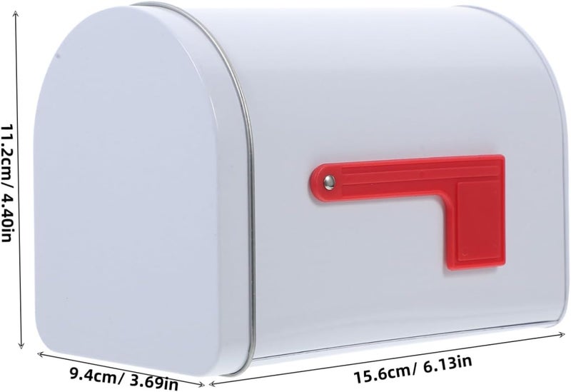 TOPPERFUN 1Pc Mini Mailbox, 6.13x4.40x3.69in Tinplate Kids Small Mailbox, Present Mail Box Decorative Outdoor Letter Can Play Mail Box for Classroom Role Playing and DIY Handicraft - Image 2