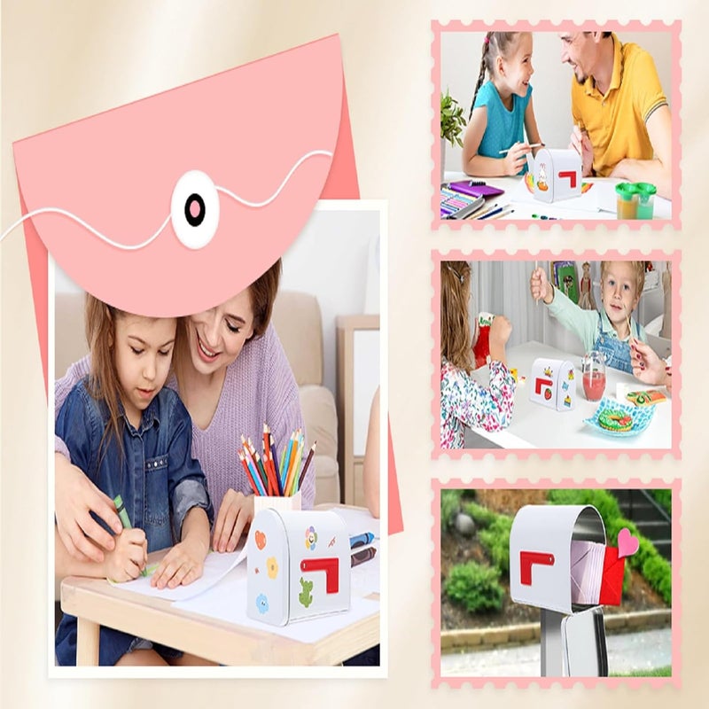 TOPPERFUN 1Pc Mini Mailbox, 6.13x4.40x3.69in Tinplate Kids Small Mailbox, Present Mail Box Decorative Outdoor Letter Can Play Mail Box for Classroom Role Playing and DIY Handicraft - Image 4