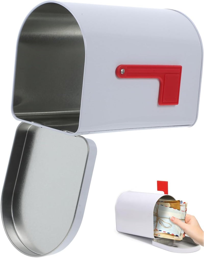 TOPPERFUN 1Pc Mini Mailbox, 6.13x4.40x3.69in Tinplate Kids Small Mailbox, Present Mail Box Decorative Outdoor Letter Can Play Mail Box for Classroom Role Playing and DIY Handicraft - Image 1