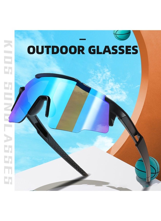AZorb - Kids Sunglasses for Boys Girls - Sports Cycling Childrens Mirror Polarized Sun Glasses with Lightweight Flexible Frame UV Protection Age 6-15 Sunglasses - Image 1
