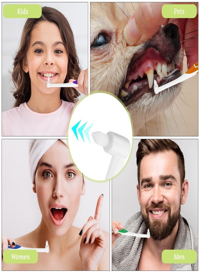 COMNICO 4pcs Tuft Toothbrush Single Tufted Slim Interspace Teeth Brushes End-tuft Tapered Compact Soft Dental Brushes for Detail Cleaning (Green + Blue + Yellow + Purple) - Image 3