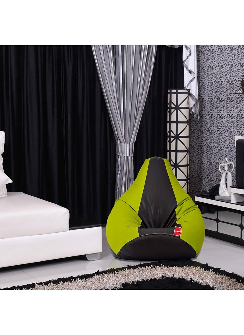 ComfyBean Comfy Bean Bags Jumbo Bean Bag Without Fillers Cover Black and Pea Green  - Image 2