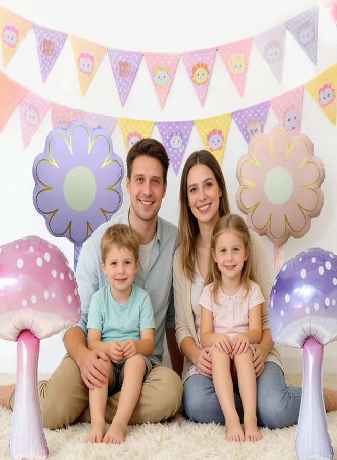 Hazyore Pink Purple Mushroom Balloons Butterfly Balloons, 6 Pack Pastel Mushroom Butterfly Foil Balloon, Fairy Themed Party Decoration For Decorating Birthday Parties And Spring Parties In The Magical Forest - Image 5