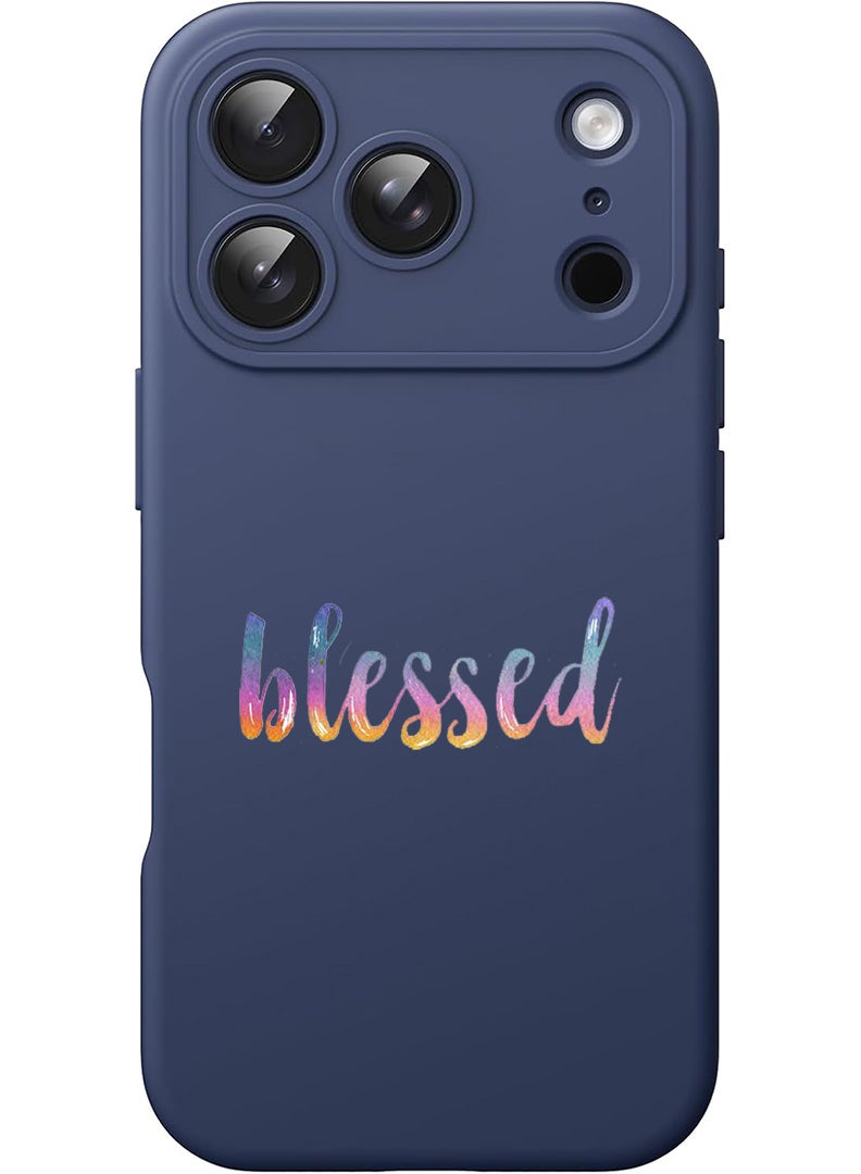 Theodor Protective Slim Fit Case Liquid Silicone Cover with Full Body Protection Anti-Scratch Shockproof Case For Apple iPhone 17 Pro Max (Blue) Blessed - Image 1