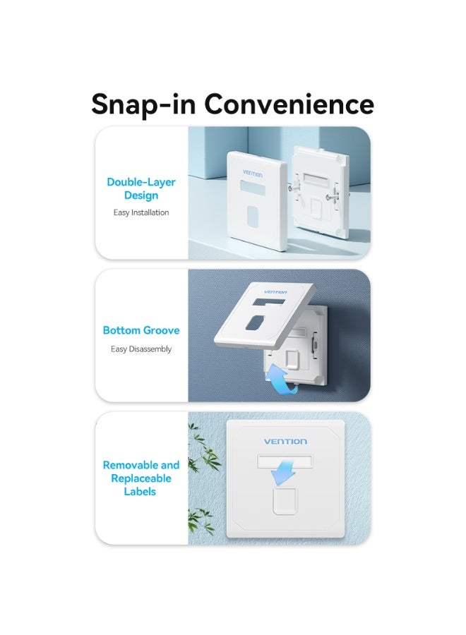 VENTION 1 Port keystone Jack Wall Plate White 86 Type Model # IFDW0 - Image 5